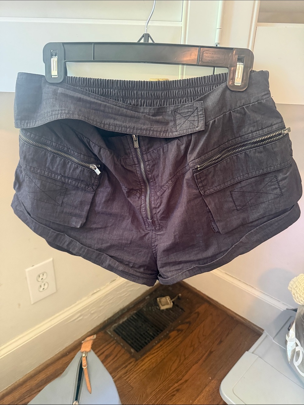 FP Movement by Free People Black Elastic-Waist Cargo Shorts